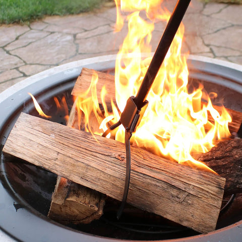 36 Inch Steel Log Tongs For Fire Pit Maneuvering Hot Embers Safely Easy Grip Handle Makes Tending Backyard Campfires A Breeze Weekend Warrior Approved Tool For Rearranging Seasoned Logs Without Burning Your Mitts During Cozy Nights Outdoors