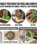 Heavy Duty 16 Inch Firewood Marking Tool Featuring Automatic Paint Roller For Shoot Straight Lines And No Sweat Log Sorting Built Tough Weatherproof Woodsman Essential in use by professionals.