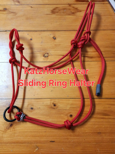 Sliding Ring Rope Halter For Horse Training All Ages And Types on wooden background