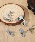 Dope Antique Style Hasp Latch 2 Piece Set With All Needed Screws For Jewelry Boxes And Toolboxes Rock Solid Zinc Alloy Lock Fresh Silver Clasp on wooden surface.