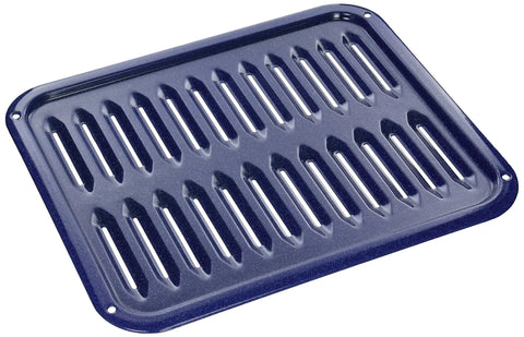 Genuine OEM Broiler Pan Set For Ranges 5304442087 showing blue slotted pan designed to catch drippings from broiling foods.