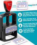 Top Shelf Heavy Duty Self Inking Date Stamp With Crisp Red Ink Lightweight Build Finger Guard Shell 2.125 x 1.5 Inches for Quick Impressions