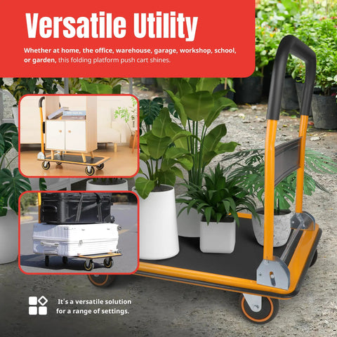 Beast Of Burden Heavy Duty Foldable Platform Cart Push Dolly With 660 Lb Capacity transporting garden plants