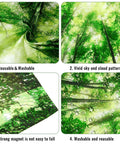 Four images showcasing Eight Pack Magnetic Fluorescent Light Covers For Classroom And Office Ceilings 4 X 2 Feet Drop Ceiling Filters Forest Style Easy Install Durable Covers For Fluorescent Tubes with forest design and magnets.