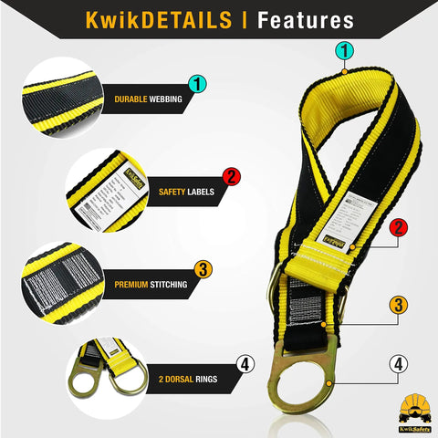 Rugged Fall Protection Kit With Full Body Harness Lanyard Roof Anchor And Cross Arm Strap Built Tough For Roofing Jobs ANSI OSHA PPE