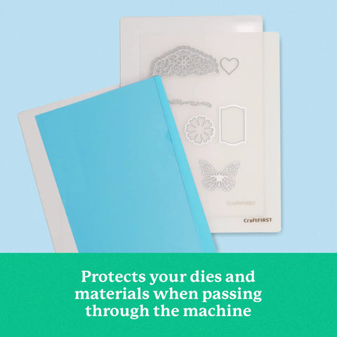 Clear 6 X 9 Die Cutting Plate for Machines, Durable Polycarbonate See Through Protector with die cut shapes, pair shown