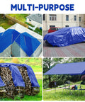 Heavy Duty 20x30 Ft Blue Tarp, 5 Mil Waterproof And UV Resistant, covering roofs, car, woodpile, and garden shade