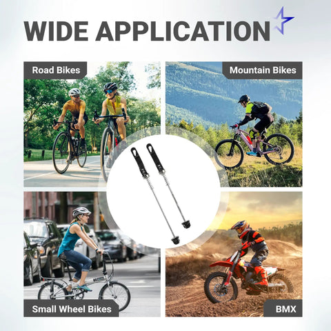 Quick Release Skewer Front And Rear Wheel Axles For Mountain Bike, Road Bike, BMX; aluminum alloy with wide application