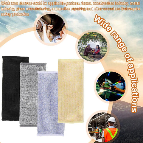 4 Pack Forearm Sleeves For Thin Skin Anti Cut Burn Resistant Covers For Cooking And Construction Work, four colors shown