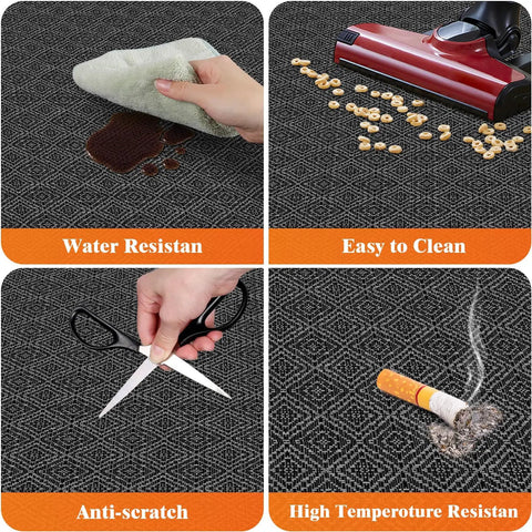 Heavy Duty Office Chair Mat For Hardwood And Tile Floors, Non Slip Rolling Chair Floor Protector, 36 By 48 Inch, showing features