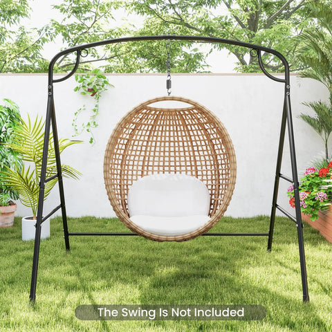 Heavy Duty Metal Swing Frame With A Frame Stand For Lawn Garden Backyard Porch Swing Stand With Extra Side Bars Versatile