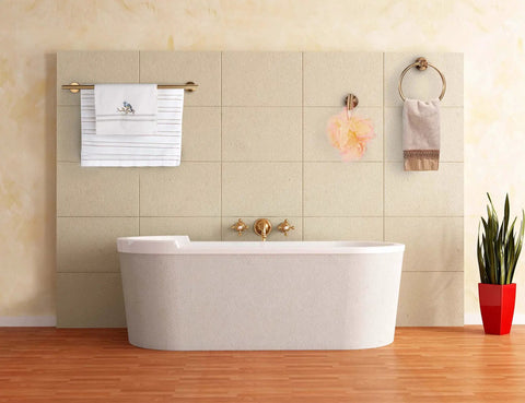 Gold Brushed 7 Piece Bathroom Accessory Kit Wall Mounted Featuring 23.62 Inch Double Towel Bar, 19.68 Inch Towel Ring