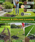 Heavy Duty Lawn Leveling Rake With Stainless Steel Ground Leveler Plate 17 Inch By 10 Inch And 72 Inch Adjustable Long Handle