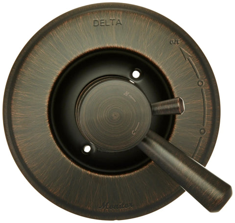 Linden 17 Series Dual Function Shower Valve Trim Kit Venetian Bronze T17093 RB with control dial, front view