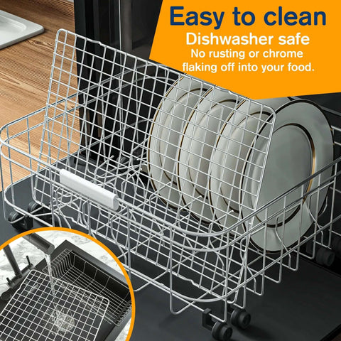 2 Pack Heavy Duty Stainless Steel Cooling Racks For Cooking And Baking in dishwasher, showing ease of cleaning features