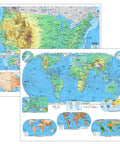 US And World Physical Classroom Map Pack With Laminated 36 By 30 Inch Wall Maps Elevation Ramp Terrain For Easy Read Of Landforms Oceans