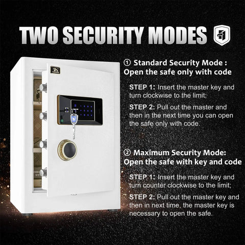 Built Like A Tank Heavy Duty Home Safe With Digital Touchscreen Lock, Anti Theft Security Safe With Six Locking Bolts, white finish