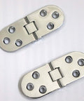 Six Pack Zinc Alloy Flap Hinges In Sleek Chrome Finish, Reliable Drop Leaf Countertop Hardware For Sewing Machines and Workshop Stands, tough build quality.