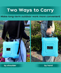 Two carrying options for Battery Powered Garden Sprayer 2 Gallon Electric Sprayer With USB Rechargeable Battery outdoors.
