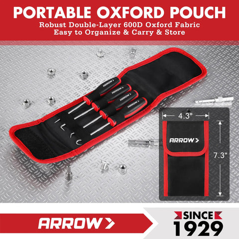 4 Piece Precision Hook And Pick Set With Pouch For Auto Repair Mini Pick Tools on silver textured surface