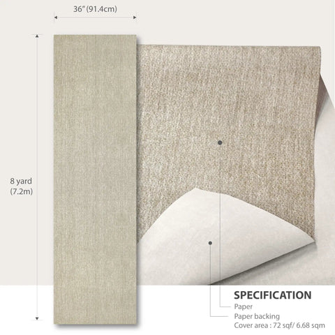 Terraces Natural Paper Weave Wallcovering 36 Inch Wide 8 Yard Roll For Living Room And Bedroom Feature Wall Biscotti Color