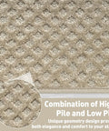 Close-up of Carpet Stair Tread Landing Mat Tape Free Non Slip Doormat With Protective Rubber Back geometric design texture detail