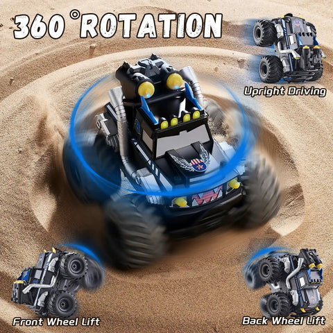 360° rotation of 3 In 1 Amphibious RC Car Boat Water Gun With 2 4GHz Control All Terrain Waterproof Monster Truck for kids
