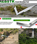 L Shaped Double Sided Beech Handle Stainless Steel Crevice Weeder Manual Weeding Tool for tight gaps in patio stones