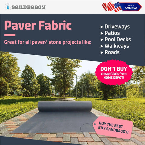 Top Notch Paver Underlayment Fabric 8 Oz For All Paver Types Made In America 50 Year Durability Twice As Thick As The Competition