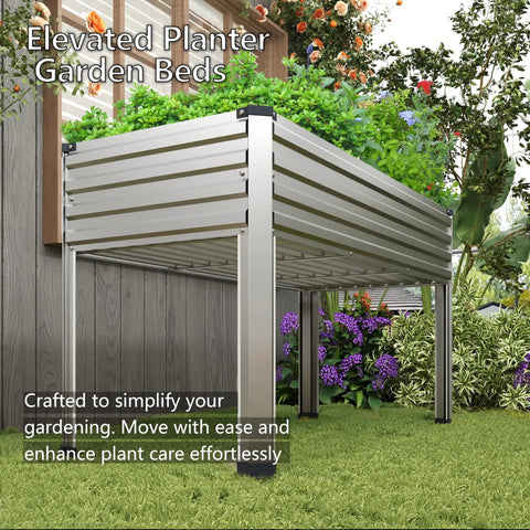 Raised Garden Bed With Legs Two Pack 48 By 24 By 30 Inches Elevated Planter Box Galvanized Steel for Backyard Outdoor