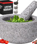 Heavy Duty Granite Mortar And Pestle Set Hand Carved From Natural Stone Two Cup Grinder Bowl For Fresh Guacamole Salsa Pesto