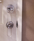 Beefed Up Anti Bump Deadbolt Door Lock With Magnetic Locking System installed on a door, showing front view and secure installation.