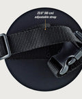 4 Inch Knee Practice Pad Silicone With Medium Rebound And Controlled Volume For Speed, Power And Precision, Great For Downtime Practice On The Couch Or In The Car, Classic Logo, 2 Year Warranty. 23.6-inch adjustable strap shown