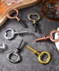 Bottle opener inserts set, 12 pieces with threaded bolts in assorted silver, copper, and gold finishes