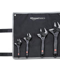 Wide Jaw Adjustable Wrench Set With Soft Grip Handles Includes 6, 8, 10, 12 Inch Sizes with case