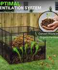 Massive 172 Gallon Metal Wire Mesh Compost Bin For Outdoor Use With Waterproof Rust Proof Coating Easy Assembly