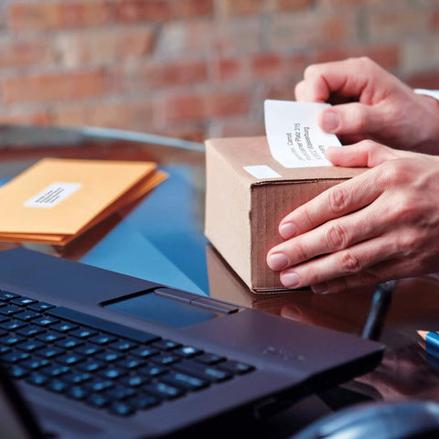 LabelWriter 450 Turbo Direct Thermal Printer Turbo Mode Prints 71 Inkless Labels Min used for labeling shipping packages.
