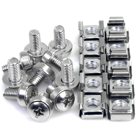 Smooth Operator M6 Cage Nuts And Precision Screws Kit With Fast Lane Install Tool For Server Racks Network Panels And AV Racks Durable Rust Proof Construction contains M6 screws and cage nuts.