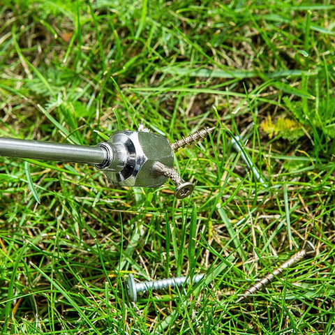 Premium Telescoping Magnetic Pickup Tool Set With 36 Inch Flexible Grabber and magnet collecting screws from grass