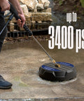 15 Inch Surface Cleaner Attachment For Pressure Washers Up To 3400 Max PSI With 1/4 Inch Quick Connect used on concrete surface