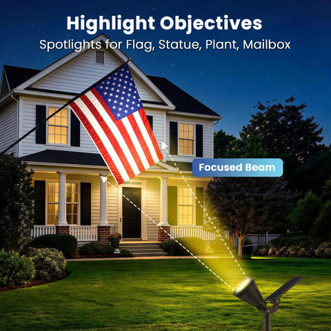 Six Pack Tough Solar Spotlights For Outdoor Waterproof Use With Adjustable Focus Beam And Dual Brightness Modes Pumps Out Solid 3000 K Warm White Glow Perfect For Landscaping Gardens Driveways Or Backyard Vibes