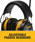 Hearing Protection Earmuffs With AM FM Radio And LCD Display, 8 Presets, Aux Input, NRR 25dB, adjustable padded headband