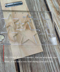 Bowtie Router Template Kit For Woodworking One Quarter Inch Thick Acrylic Jig With Star Inlay, 7 In 1 DIY Routing Template on wood surface