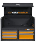 36 Inch 5 Drawer GSX Series Tool Chest with Trigger Lock System Aluminum Drawer Pulls Auto Return Sliding Drawers