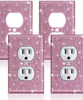 Set of 4 Pink Rhinestone Light Switch Covers, bling decor for standard switch plates, sparkly wall plate covers for outlets