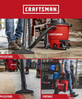 9 Gallon 4.25 Peak HP Wet Dry Shop Vacuum Portable Cleanup Machine used for wet and dry applications in home garage