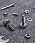 Retractable Spring Plunger With Knurled Handle M6 Quick Release Pins, 0.500 Inch Thread Length, Silver, 2 Pack, shown on surface
