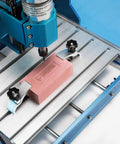 2 Pack Mini T Track Hold Down Clamps For CNC Routers on a 3018 series machine securing material for woodworking and metalworking