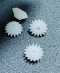 Close-up of Dope Ten Piece Bevel Gear Set 0.5 Module 16 Teeth 1.9mm Bore 2mm Tight Fit Plastic S162A Bevel Gears.