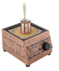 Copper Turkish Heating Sand Coffee Maker With Pot Old School Traditional Square Ottoman Design Electric 110 To 230 Volt